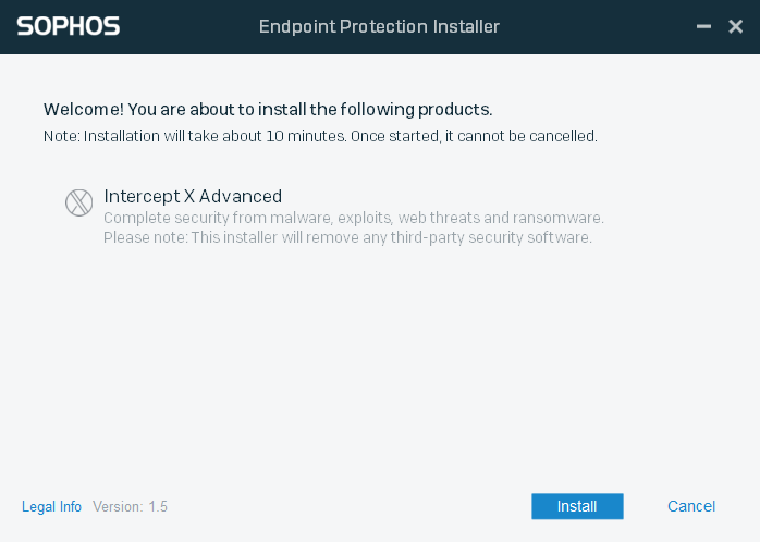 Screenshot der Installationsseite mit Produktliste.