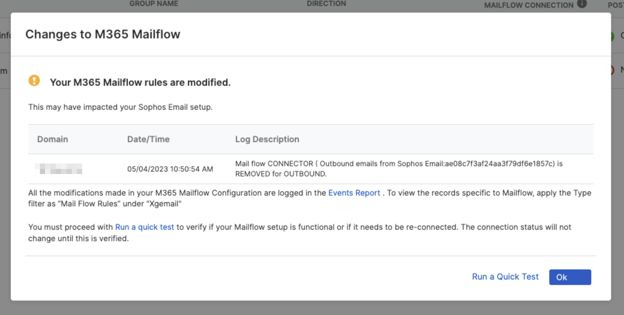 Sophos Mailflow-Änderung.