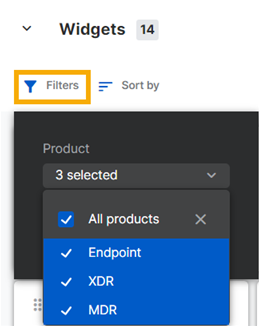 Produktfilter.