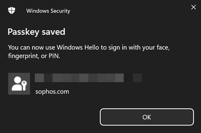Passkey saved.