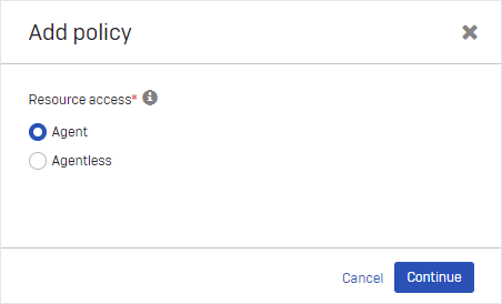Add policy screen.