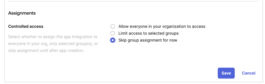 Okta assignments.