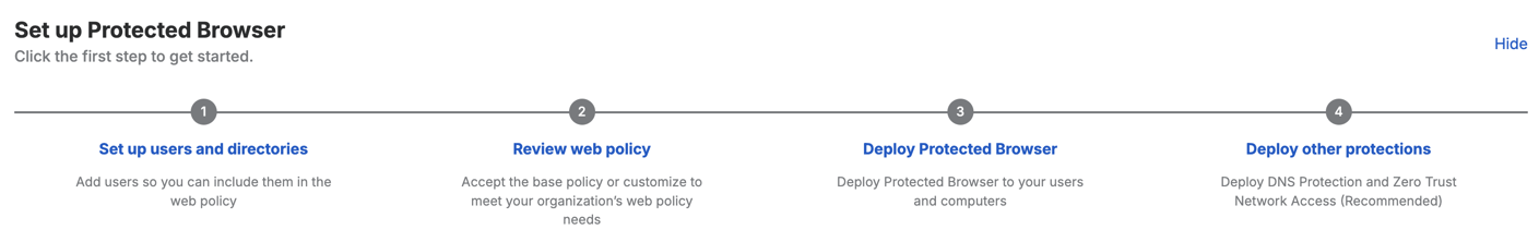 Guía de configuración de Protected Browser.