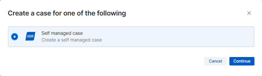 Selector para el tipo de caso.