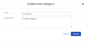 Cuadro de diálogo Crear categoría nueva.