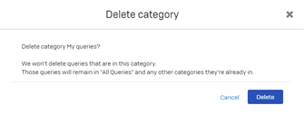 Cuadro de diálogo Eliminar categoría.