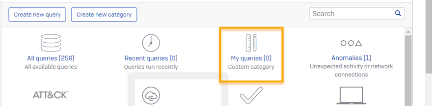 Lista de categorías.