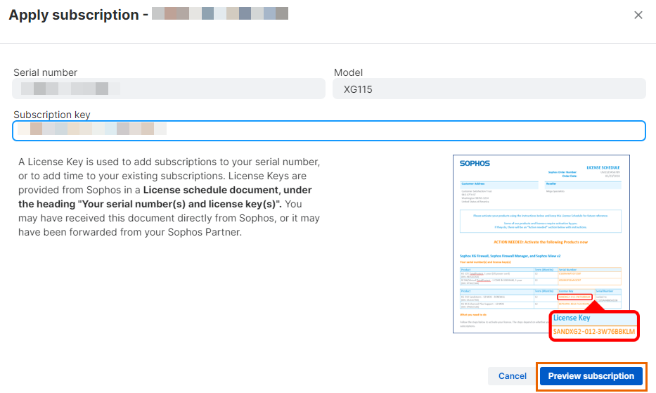 Aperçu de l’abonnement.