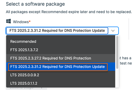 Package Sophos Endpoint pour DNS Protection.