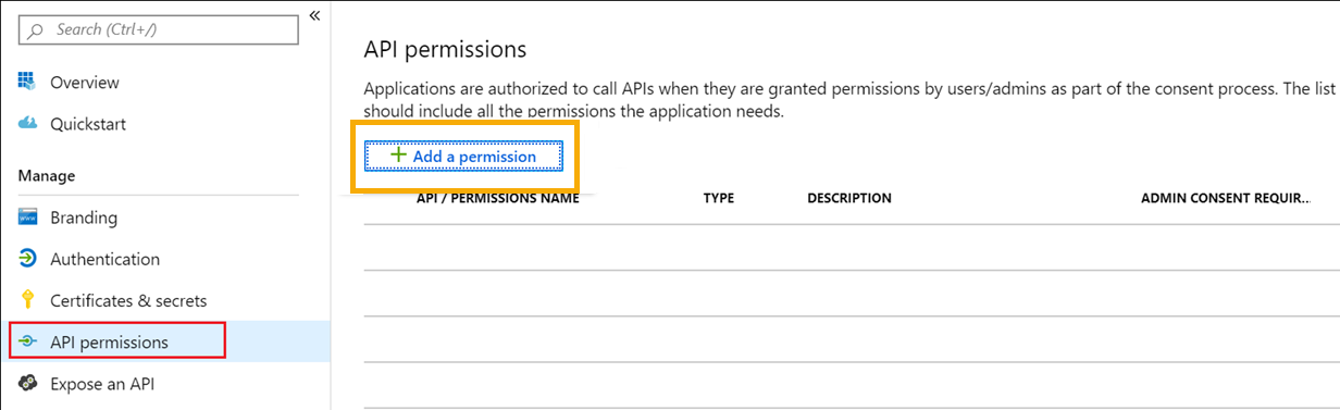 Page Autorisations des API dans Microsoft Entra ID (Azure AD).