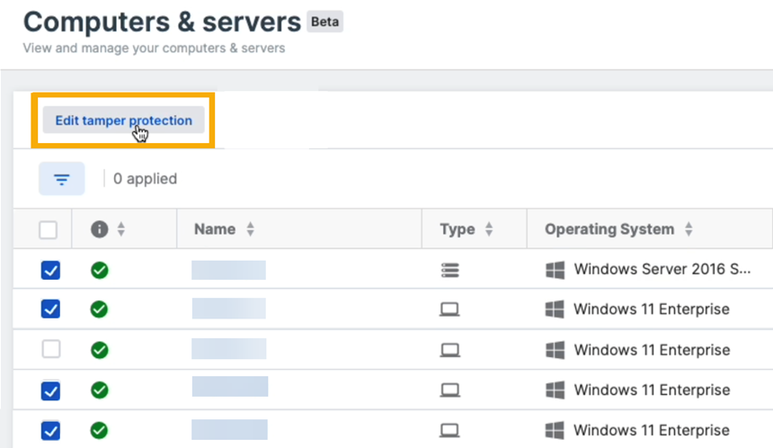 Bouton « Modifier la protection antialtération ».