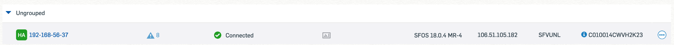 Una coppia di disponibilità elevata gestita in Sophos Central.