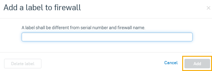 Assegnazione di un nome all’etichetta del firewall.