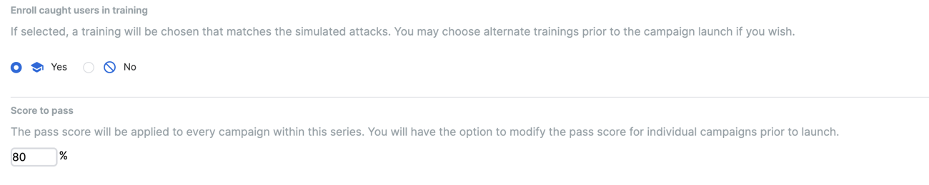 사용자 지정 통과 백분율 점수.