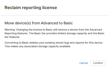 Janela Recuperação da licença para emitir relatórios.