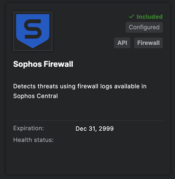 Cartão do Sophos Firewall.