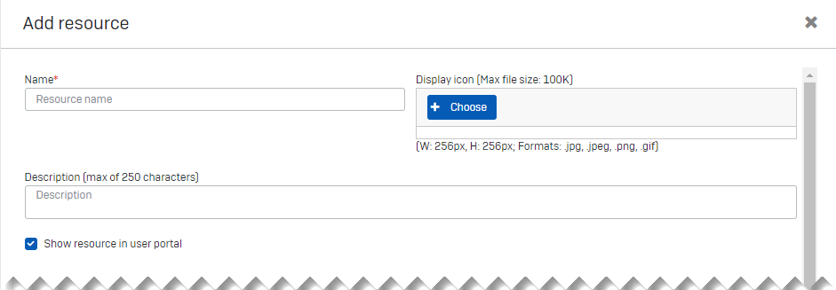 Caixa de diálogo Adicionar recurso.
