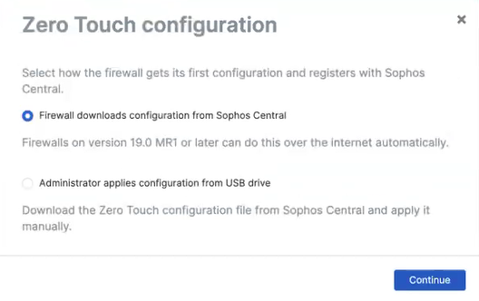 Configuração Zero Touch.