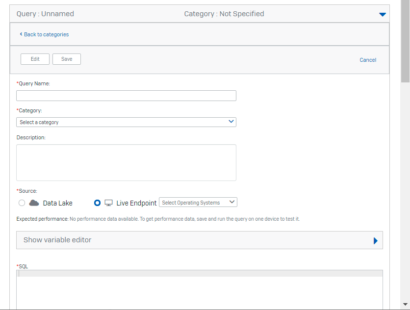 Screenshot of query details dialog.