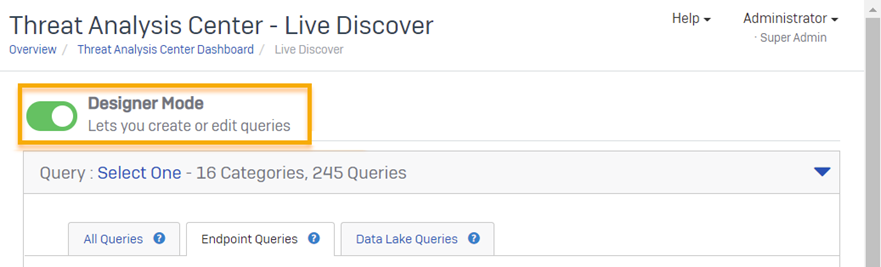 Designer Mode option.