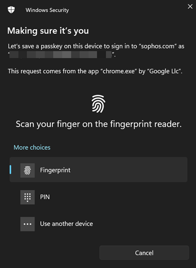Scan your fingerprint.