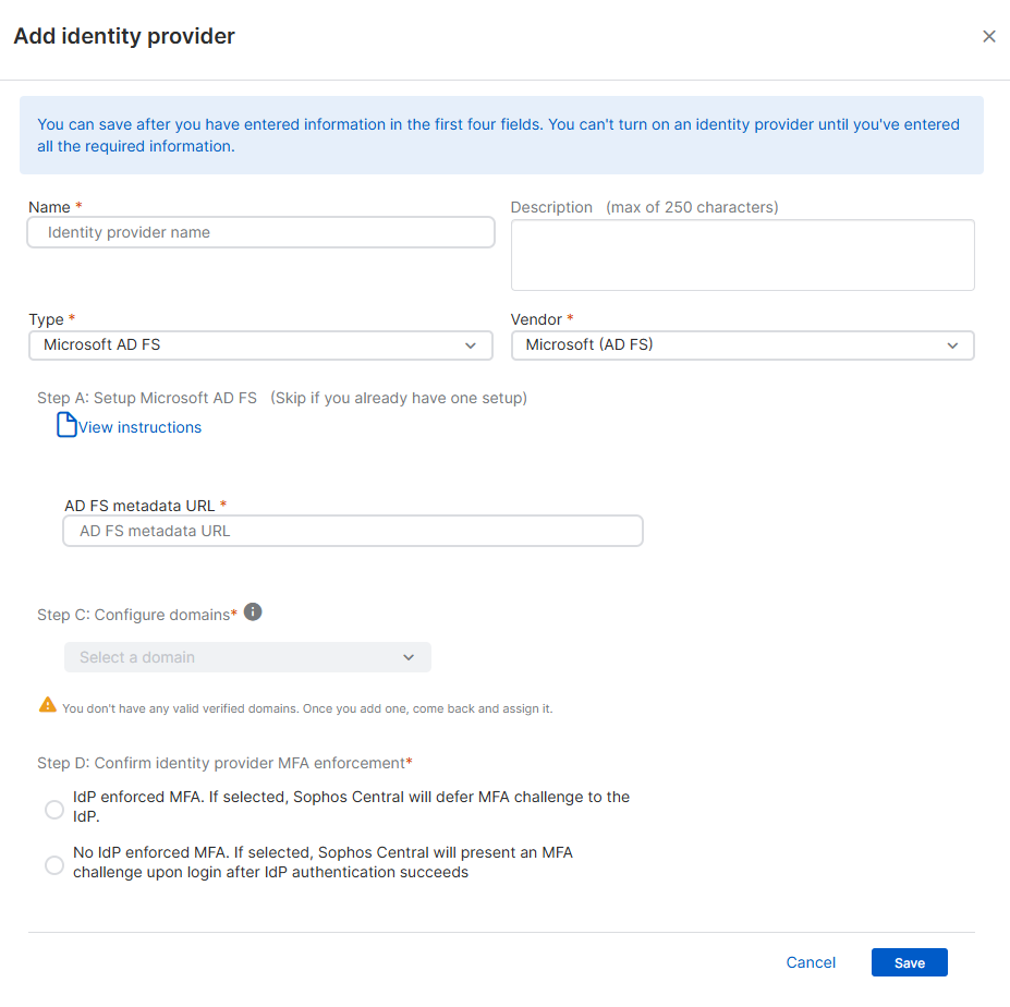 Microsoft AD FS を IdP として設定する方法。