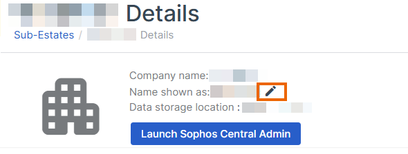 라이선스 세부정보 페이지에는 편집 아이콘이 표시됩니다.