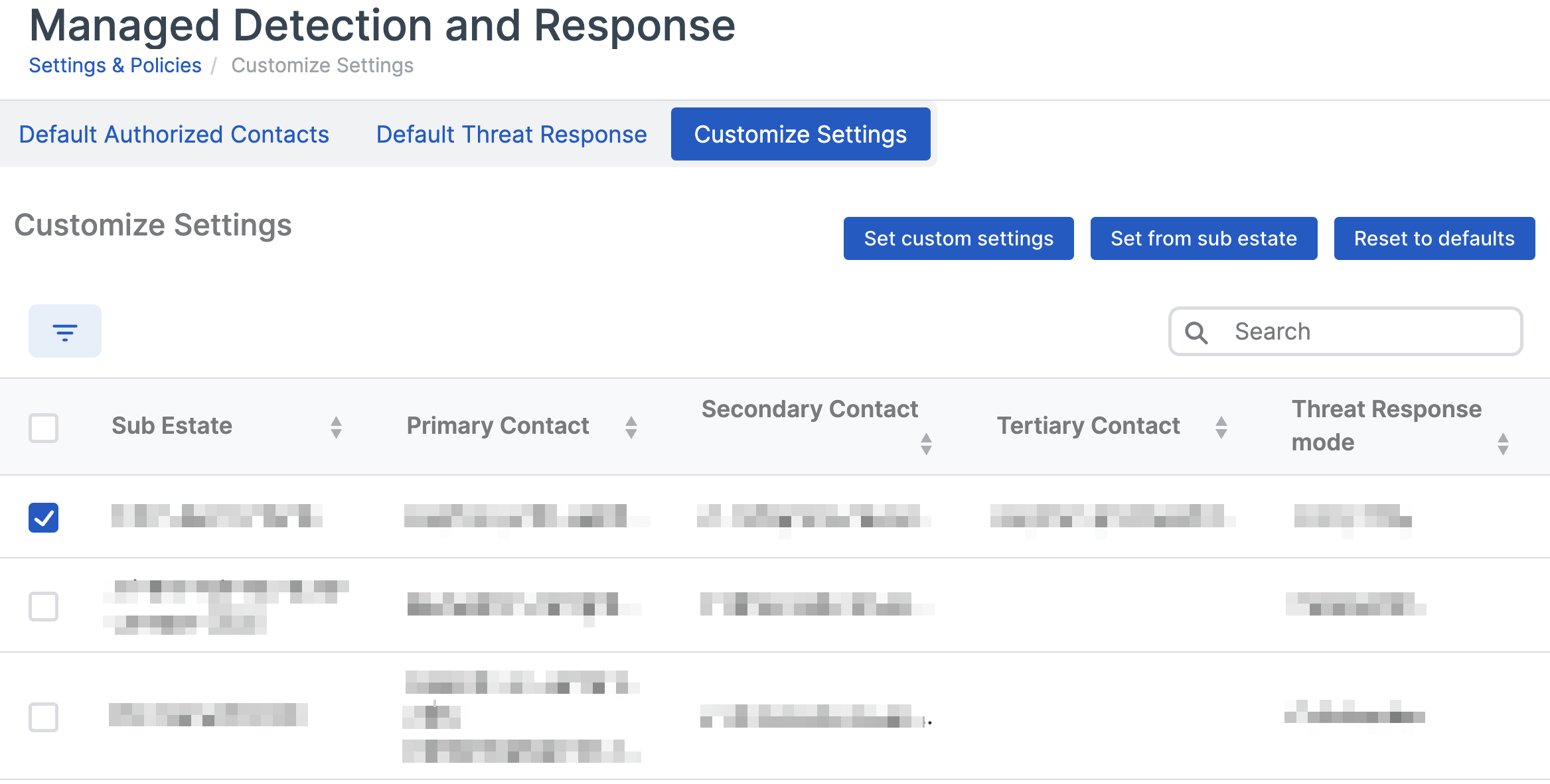 설정 탭을 사용자 지정합니다.