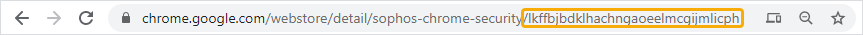 Die ID von Chrome OS Apps und Erweiterungen ist Teil der URL in Chrome Web Store.