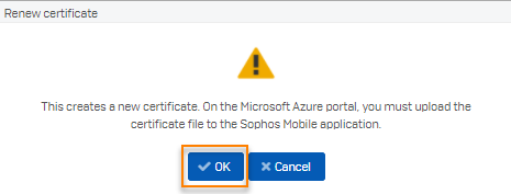 The OK button in the confirmation dialog.