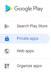 The **Private apps** button.