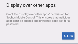 The "Display over other apps" notification.