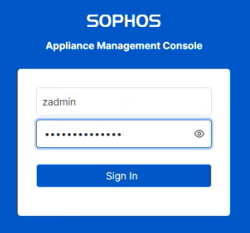 Anmeldebildschirm Appliance Manager.