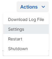 「アクション」メニュー。