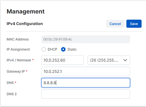 DHCP 設定。
