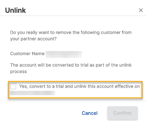 Monthly usage confirmation.