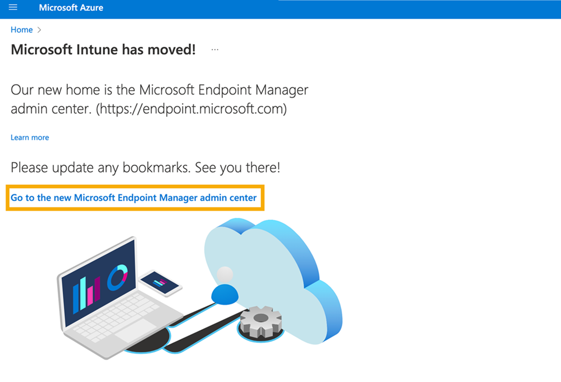 Page de redirection Microsoft