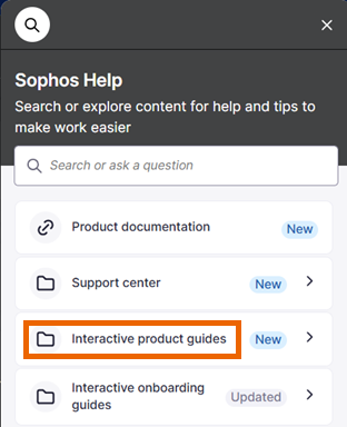Hilfemenü von Sophos.