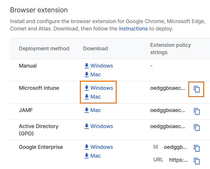 Installer für Microsoft Intune-Erweiterungen.