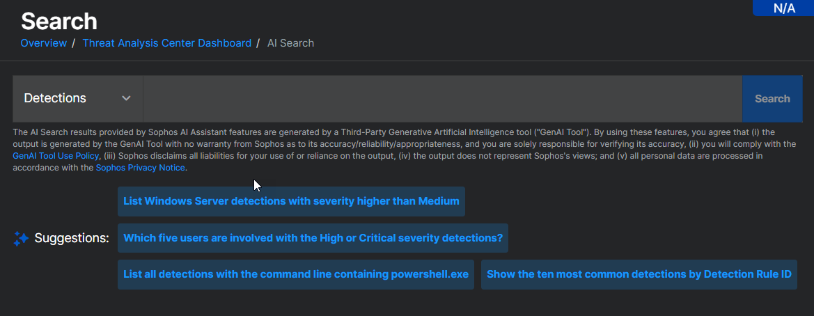 Vorgeschlagene Abfragen.