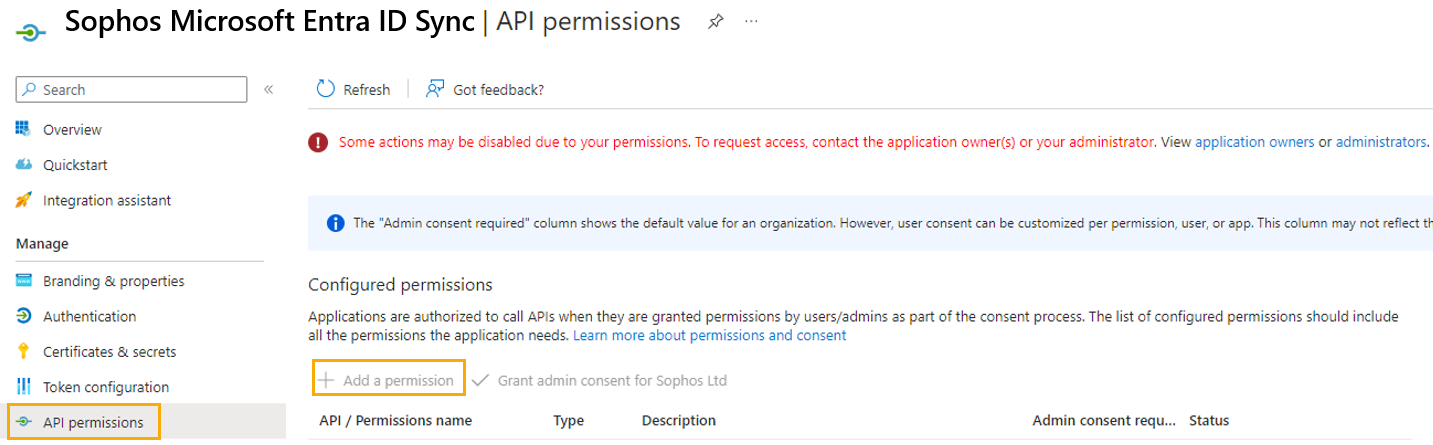 Option „Berechtigungsoption hinzufügen“ hervorgehoben.