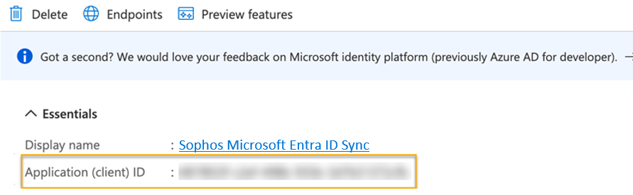 Client Secret für Microsoft Entra ID-Anwendung.