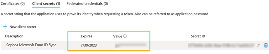 Einrichtung des geheimen Clientschlüssels.