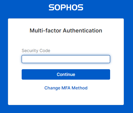 Security code page.