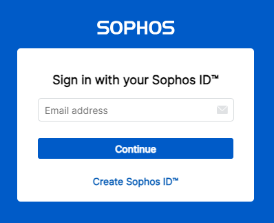 Sign in with your Sophos ID page.