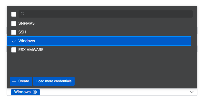 Credential selector.