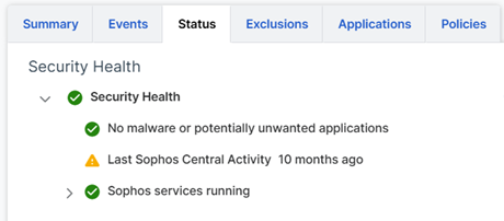 Security health status.