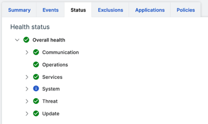 Security health status.