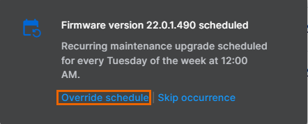 Override schedule.