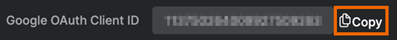 Copy the Google OAuth Client ID.